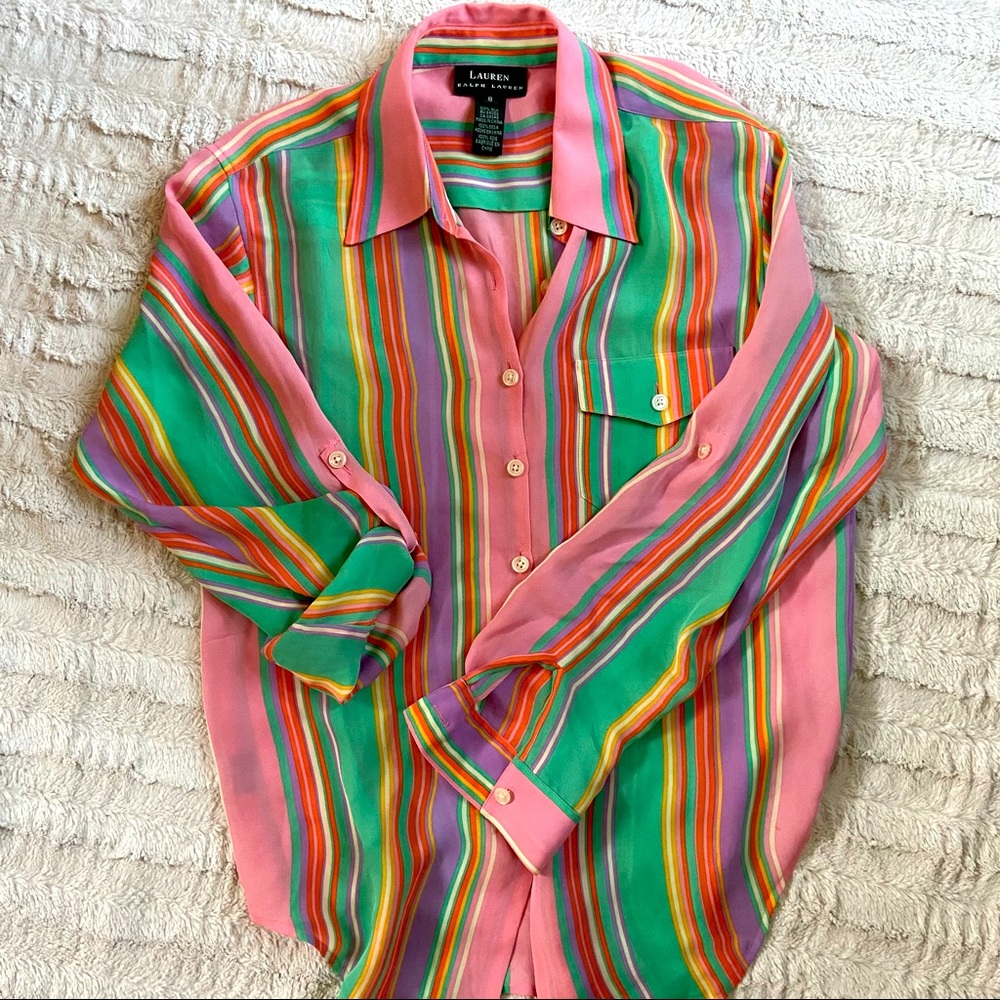 Thin Silky Ralph Lauren Blouse | size 8